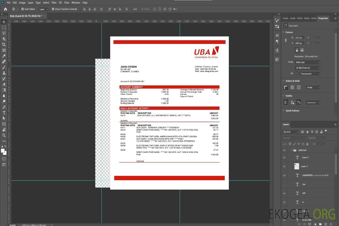 Banque UBA de Guinée template Banque UBA de Guinée template